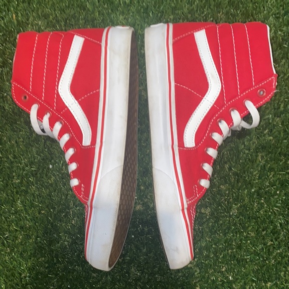 Vans Red higtop 7.5Mens - Picture 5 of 8